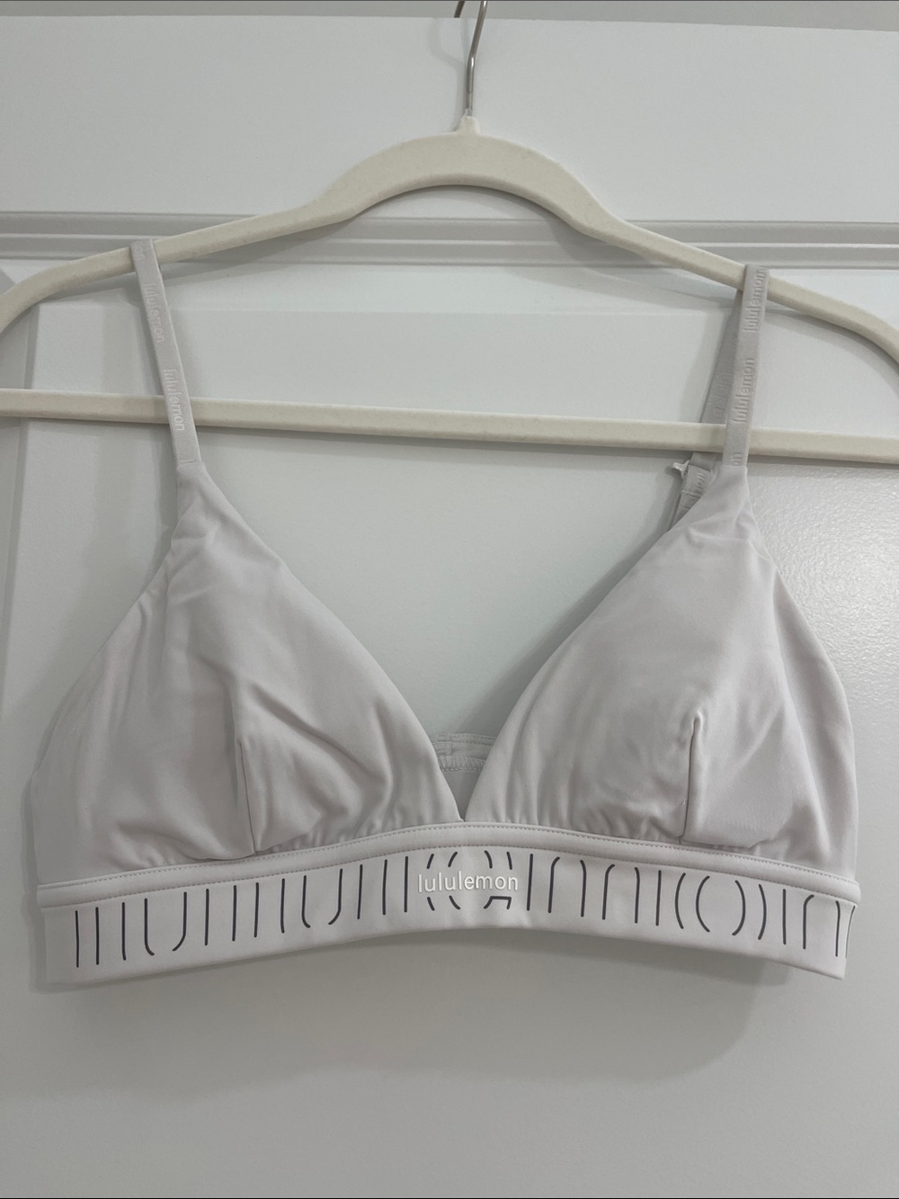 lululemon athletica Light Gray Bralette with Subtle Stripe Band
